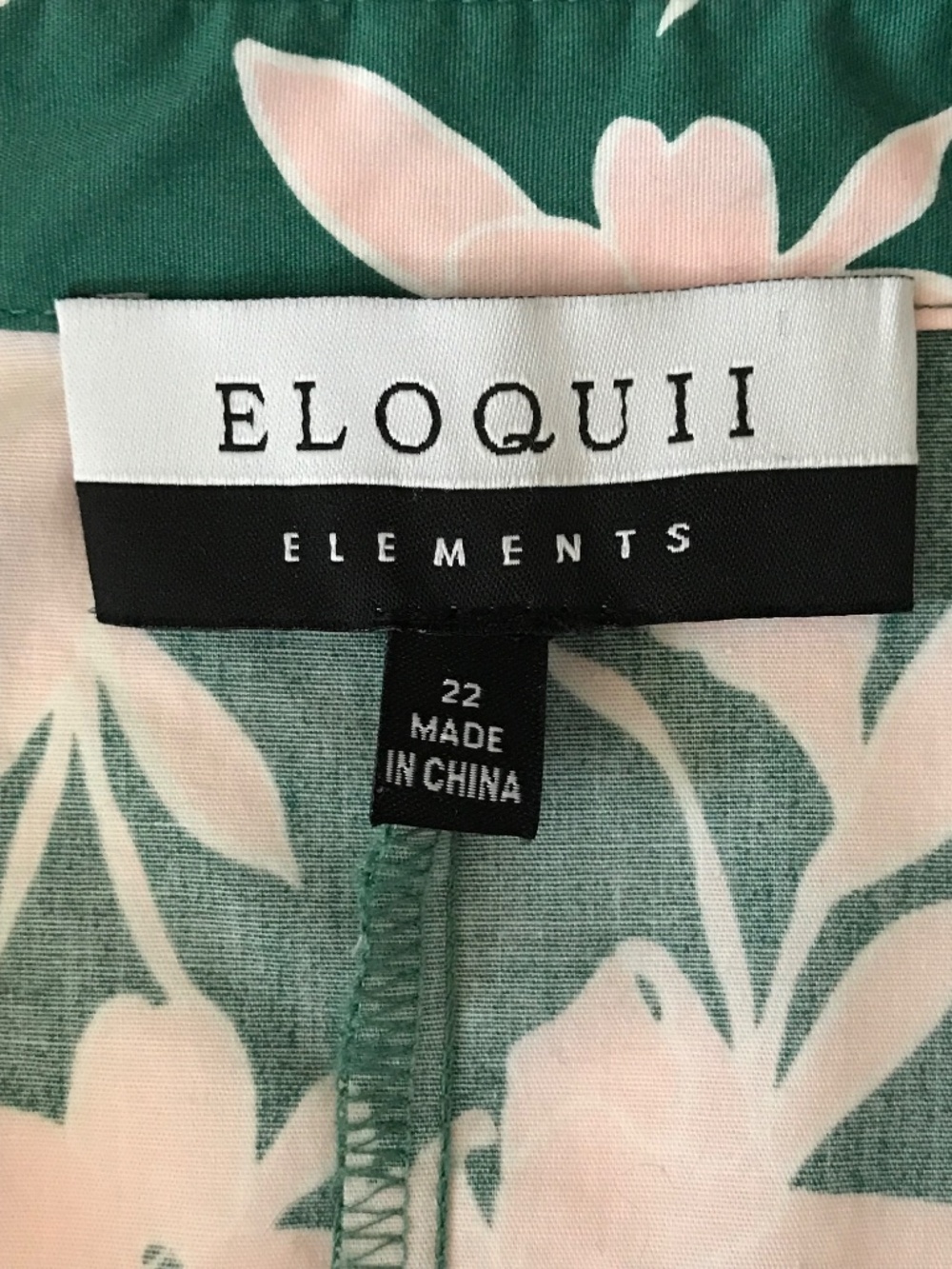 ELOQUII Cotton Blossom Print Shirt Dress with Puff Sleeves Plus Size 22 - Picture 9 of 16